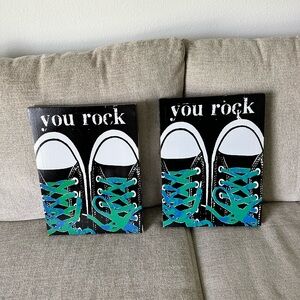 Kids 'You Rock' Canvas Art - Black and Blue